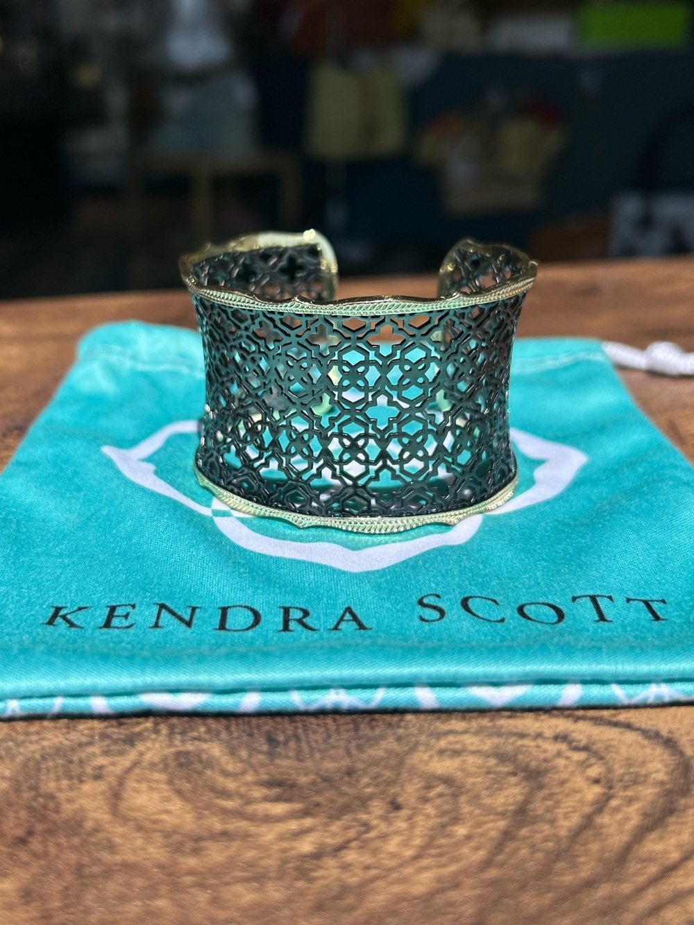 Kendra Scott Candice Cuff Bracelet Black and Gold